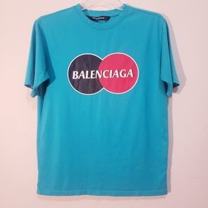 Balenciaga Credit Card Logo Big Print T Oversized Relaxed Fit Blue/Green…